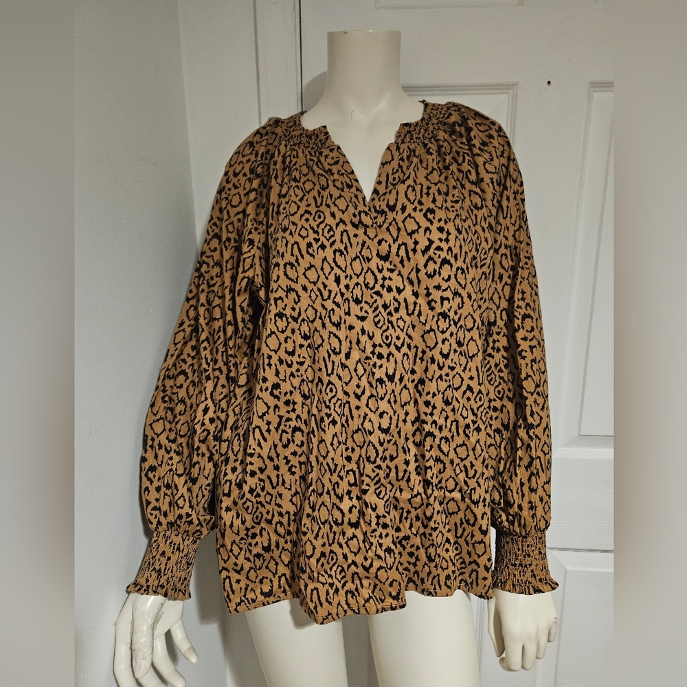 Maurices Animal V Neck Poplin Blouse